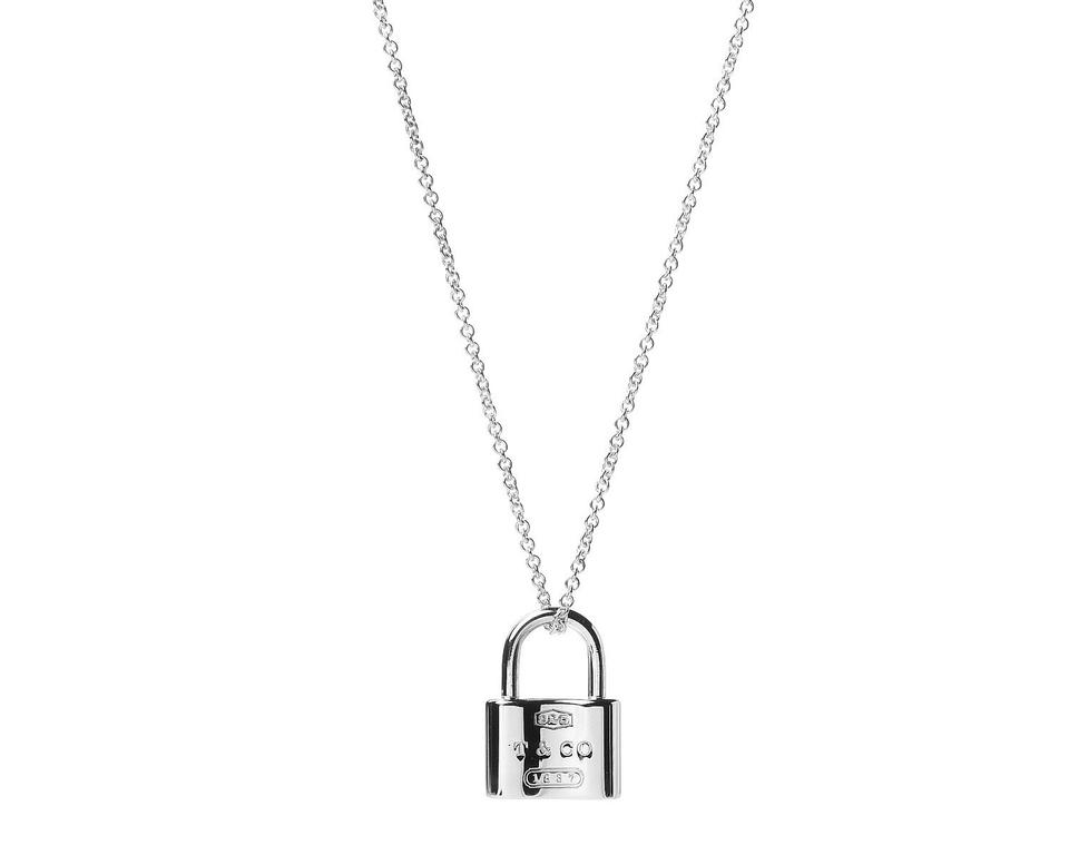 Total Fashion Jewellery Silver Lock Pendant Necklace for Women & Girls