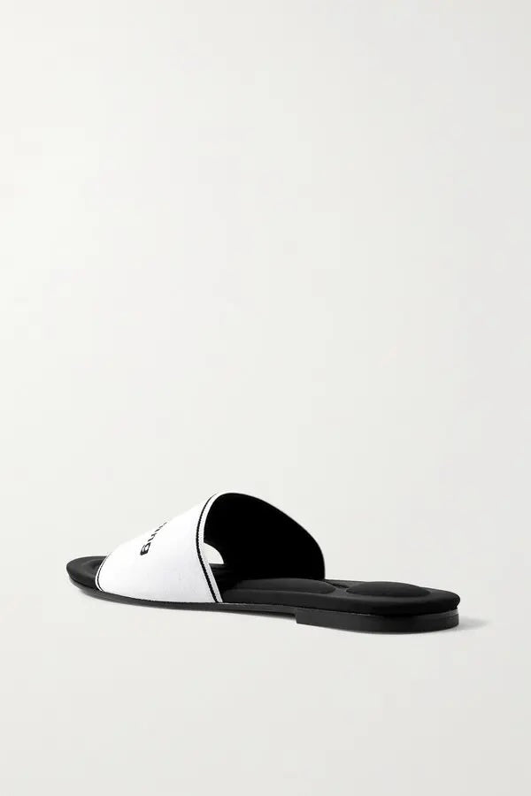 ALEXANDER WANG KYRA LOGO JACQUARD STRETCH KNIT SLIDES
