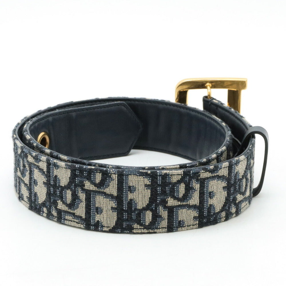 CHRISTIAN DIOR OBLIQUE DIORQUAKE JACQUARD &amp; LEATHER BELT