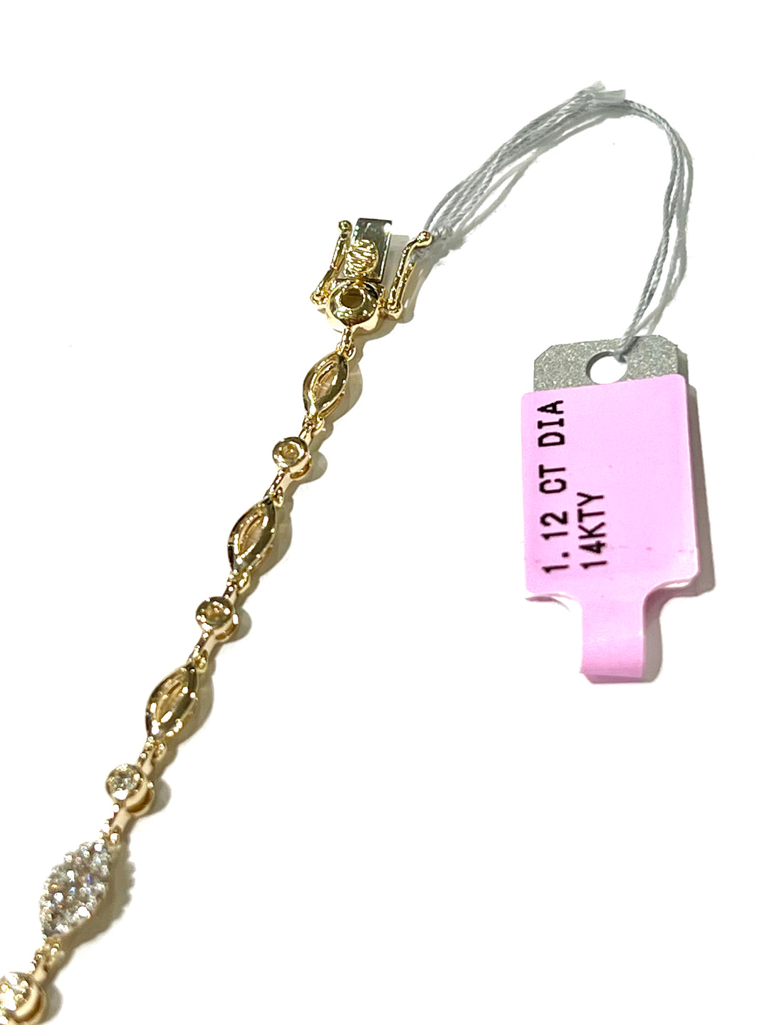 14K GOLD DIAMOND BEZEL STATION BRACELET