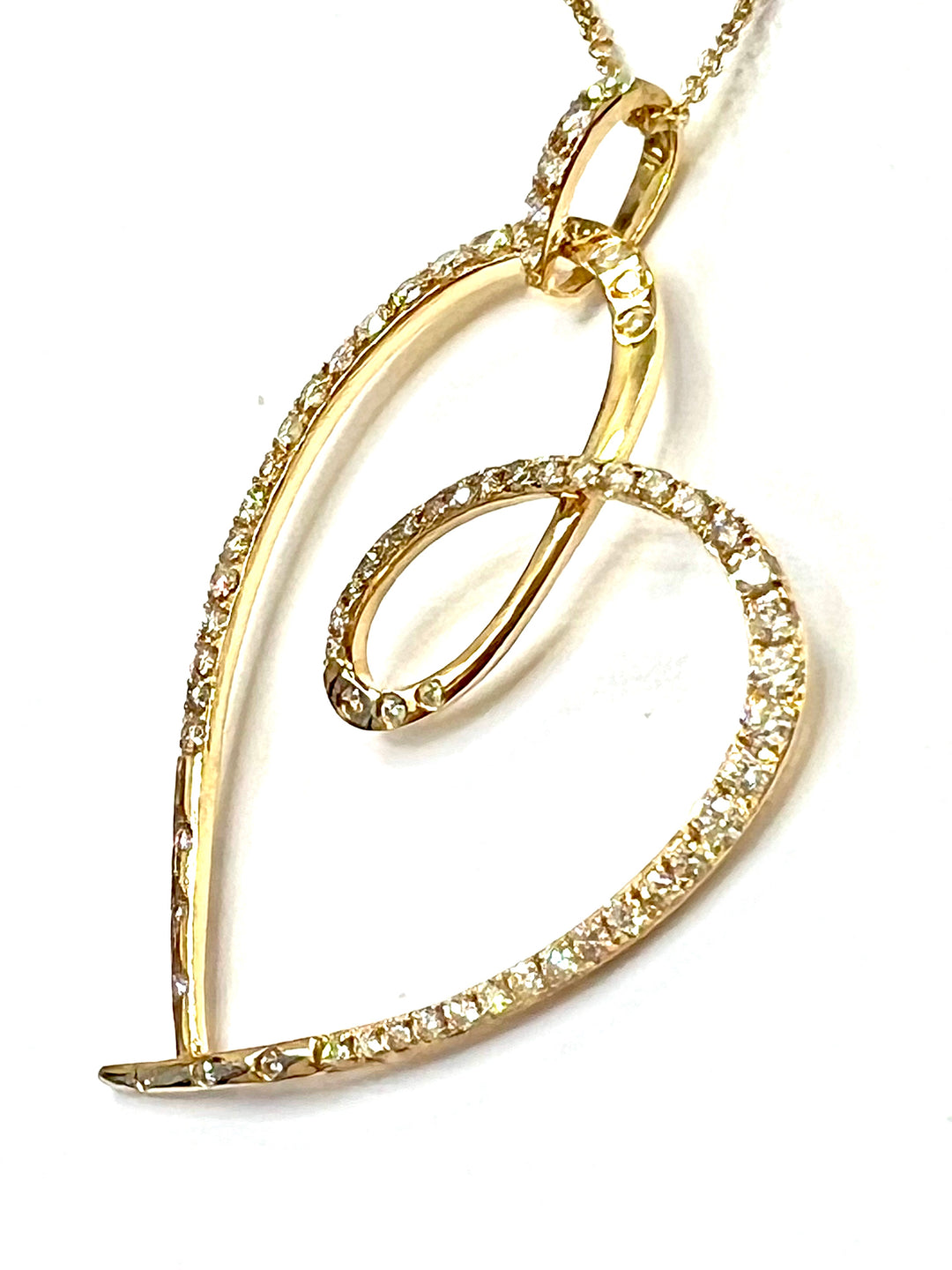 14K GOLD HEART DIAMOND NECKLACE