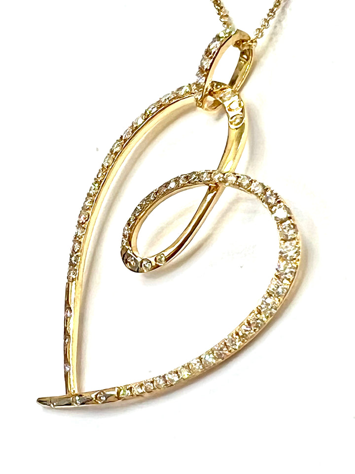 14K GOLD HEART DIAMOND NECKLACE