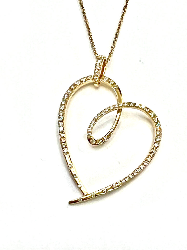 14K GOLD HEART DIAMOND NECKLACE