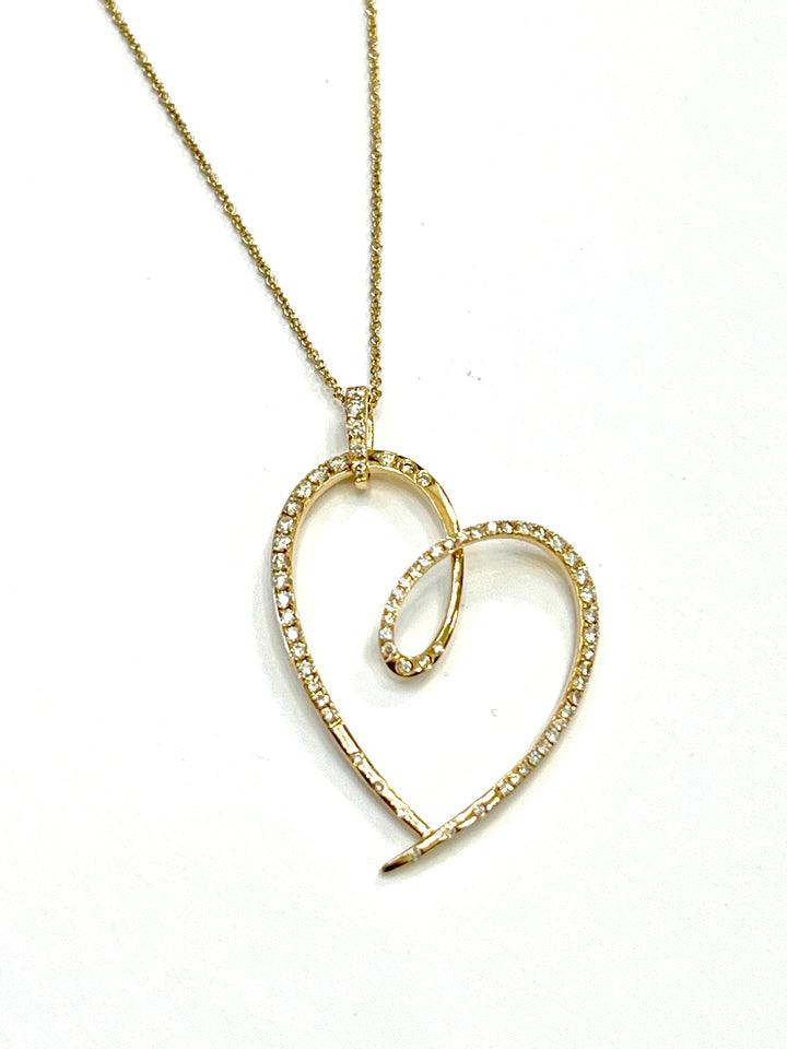 14K GOLD HEART DIAMOND NECKLACE