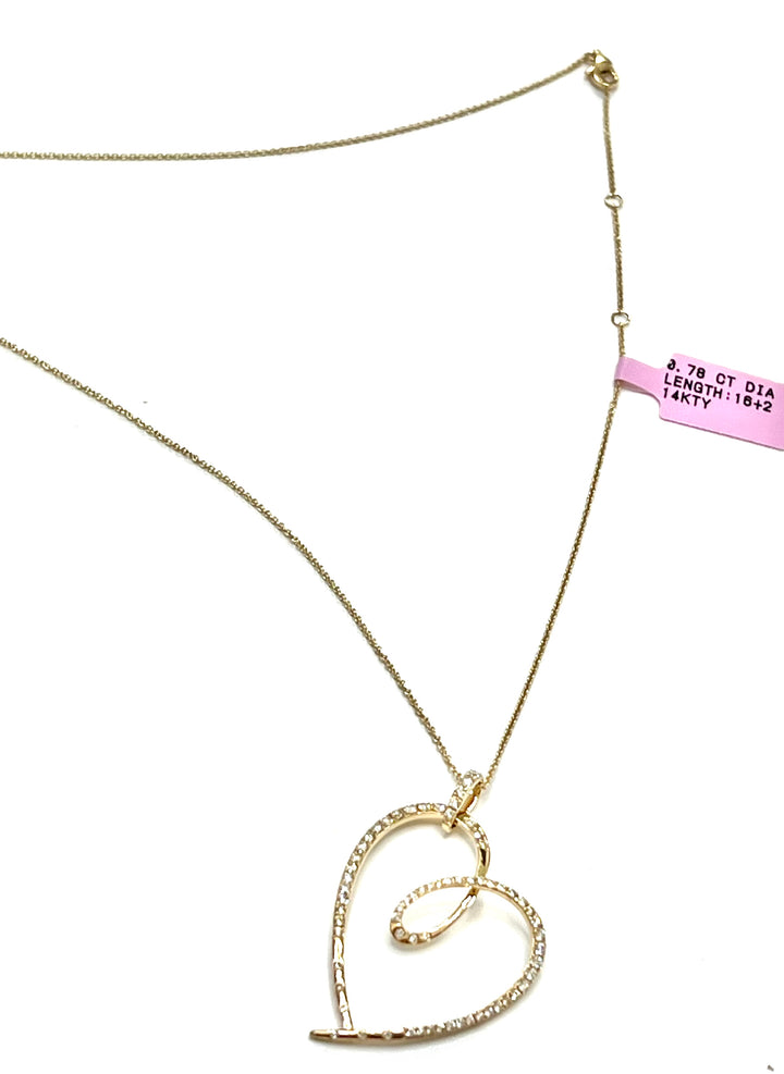 14K GOLD HEART DIAMOND NECKLACE