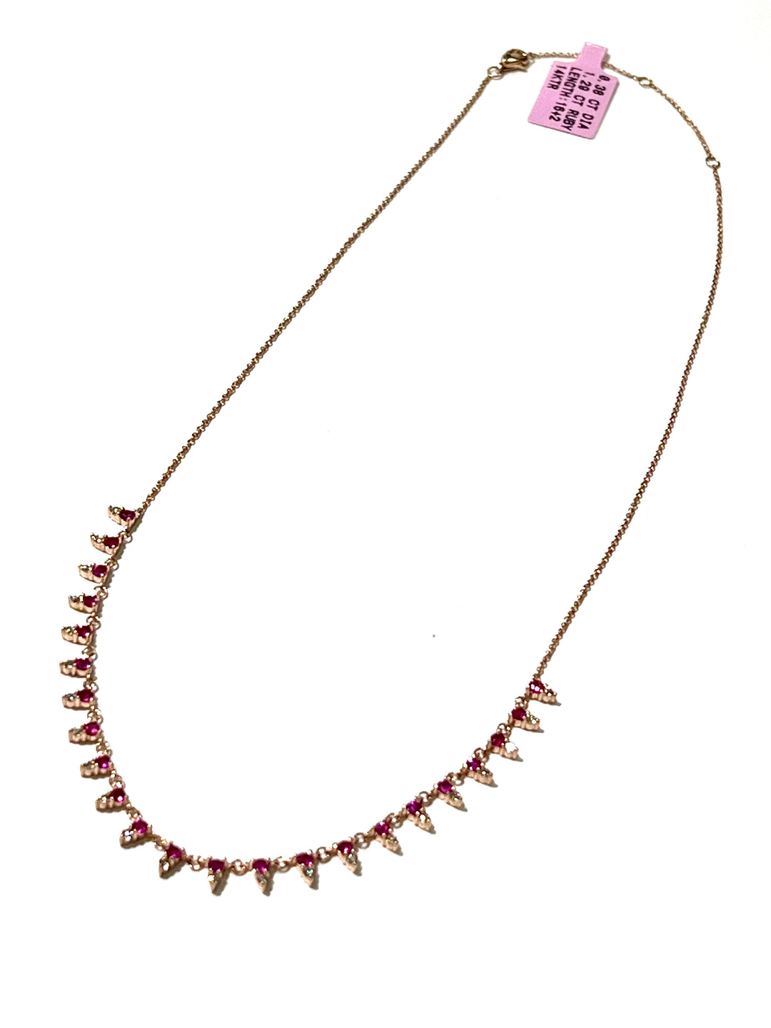 14K GOLD RUBY AND DIAMONDS NECKLACE