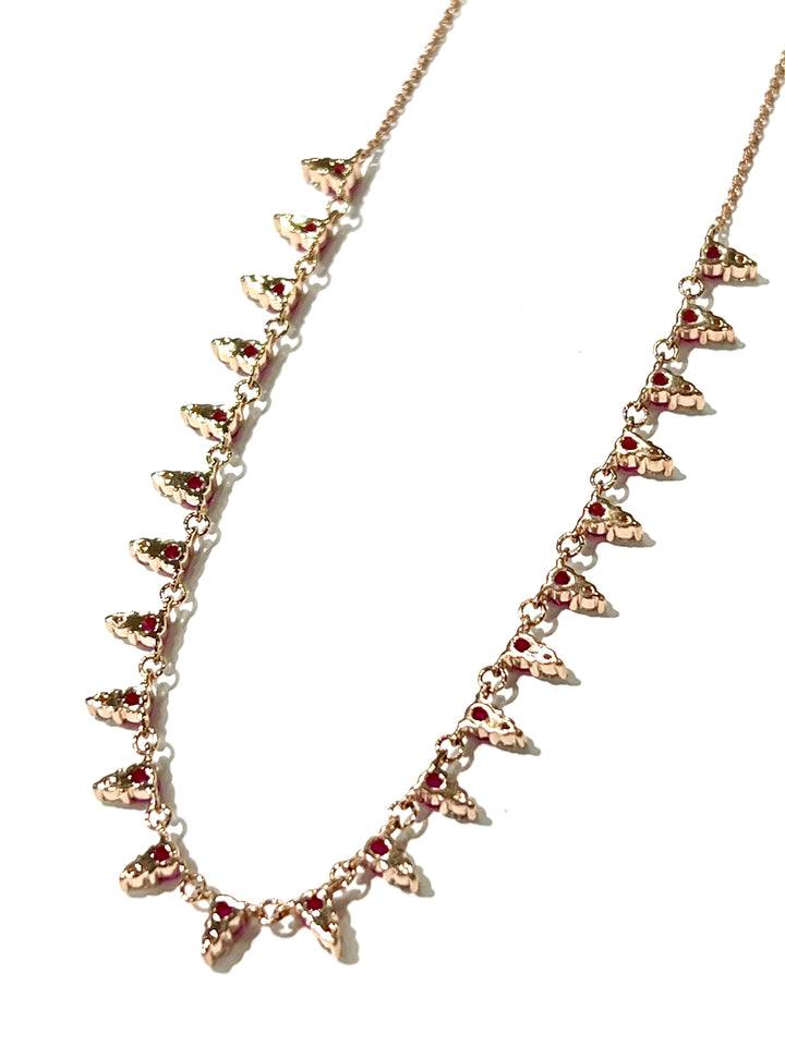 14K GOLD RUBY AND DIAMONDS NECKLACE