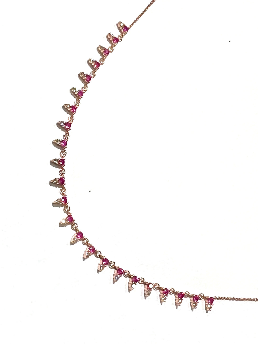 14K GOLD RUBY AND DIAMONDS NECKLACE