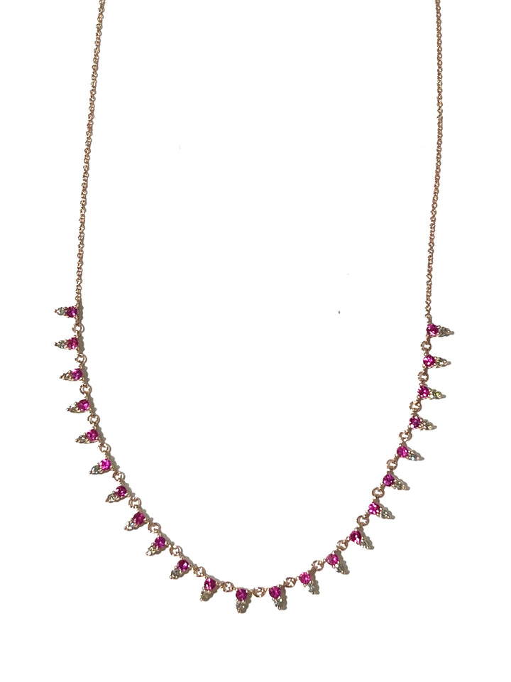 14K GOLD RUBY AND DIAMONDS NECKLACE