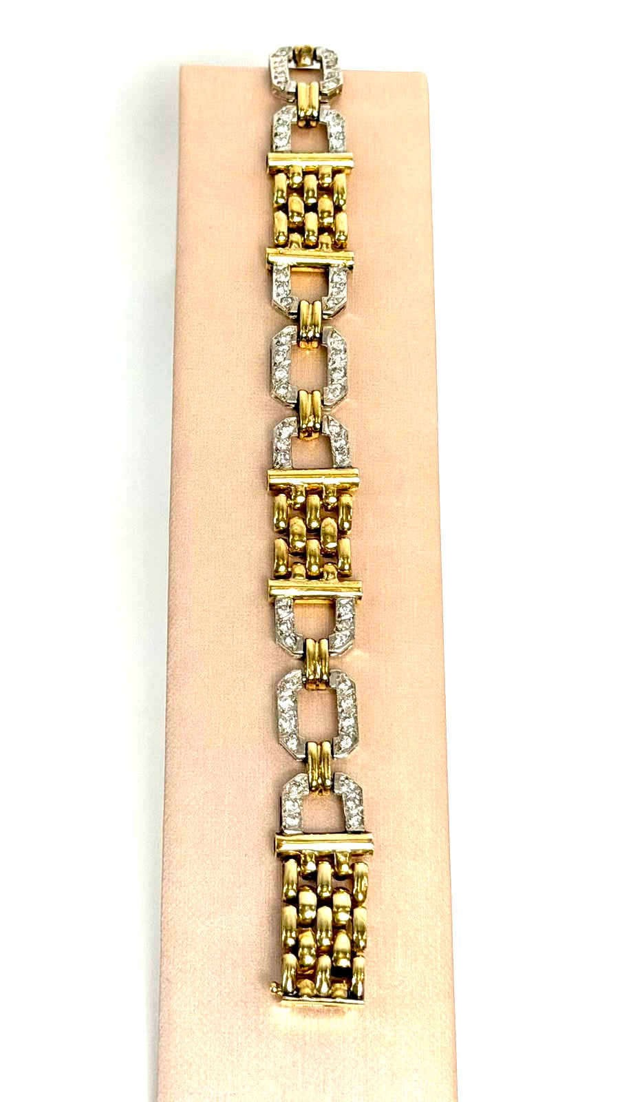 14K GOLD DIAMOND TWO-TONE MULTI STRAND BRACELET