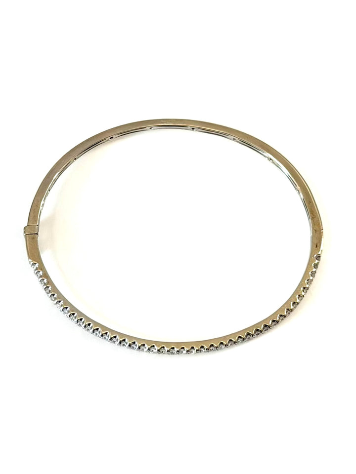 14K WHITE GOLD DIAMOND BANGLE BRACELET