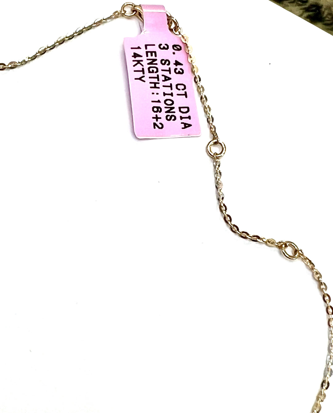 14K YELLOW GOLD AND DIAMOND THREE STATIONS BUTTERFLY NECKLACE