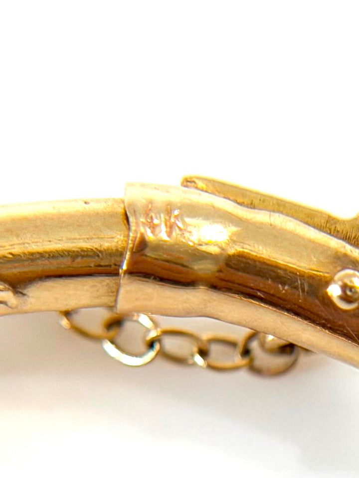 14K YELLOW GOLD TWISTED ROPE BANGLE BRACELET
