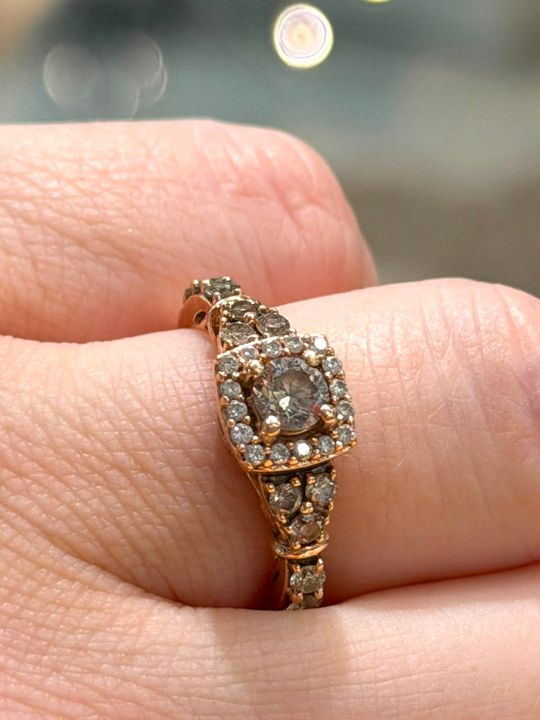 14K ROSE GOLD VINTAGE-INSPIRED DIAMOND RING
