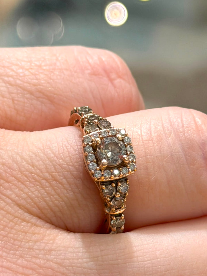14K ROSE GOLD VINTAGE-INSPIRED DIAMOND RING