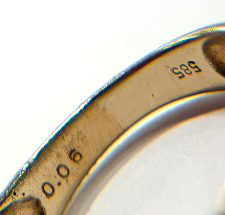 14K TWO-TONE DIAMOND CROSSOVER RING