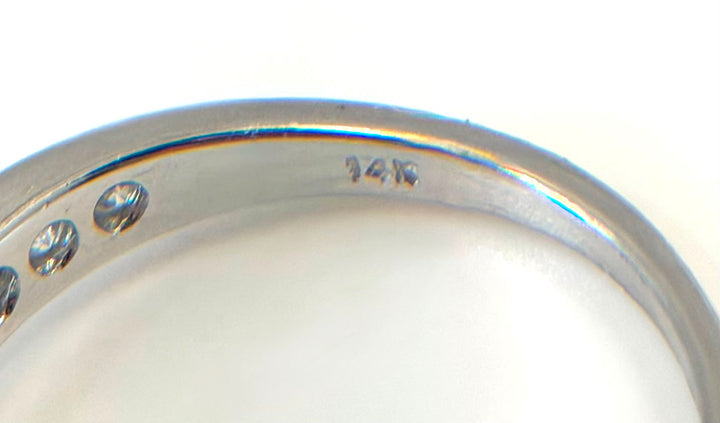 14K WHITE GOLD 0.50 CT DIAMOND CURVED BAND RING