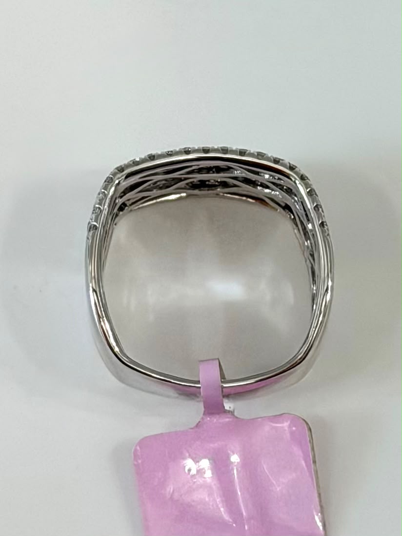 14K WHITE GOLD 1.28 CT DIAMOND PAVE BAND RING
