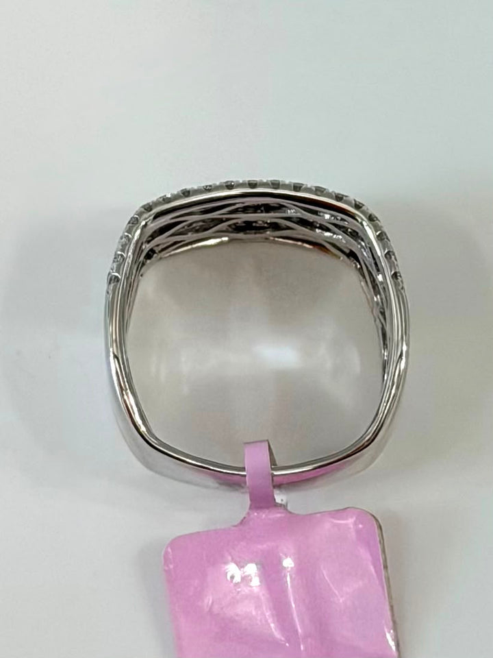 14K WHITE GOLD 1.28 CT DIAMOND PAVE BAND RING