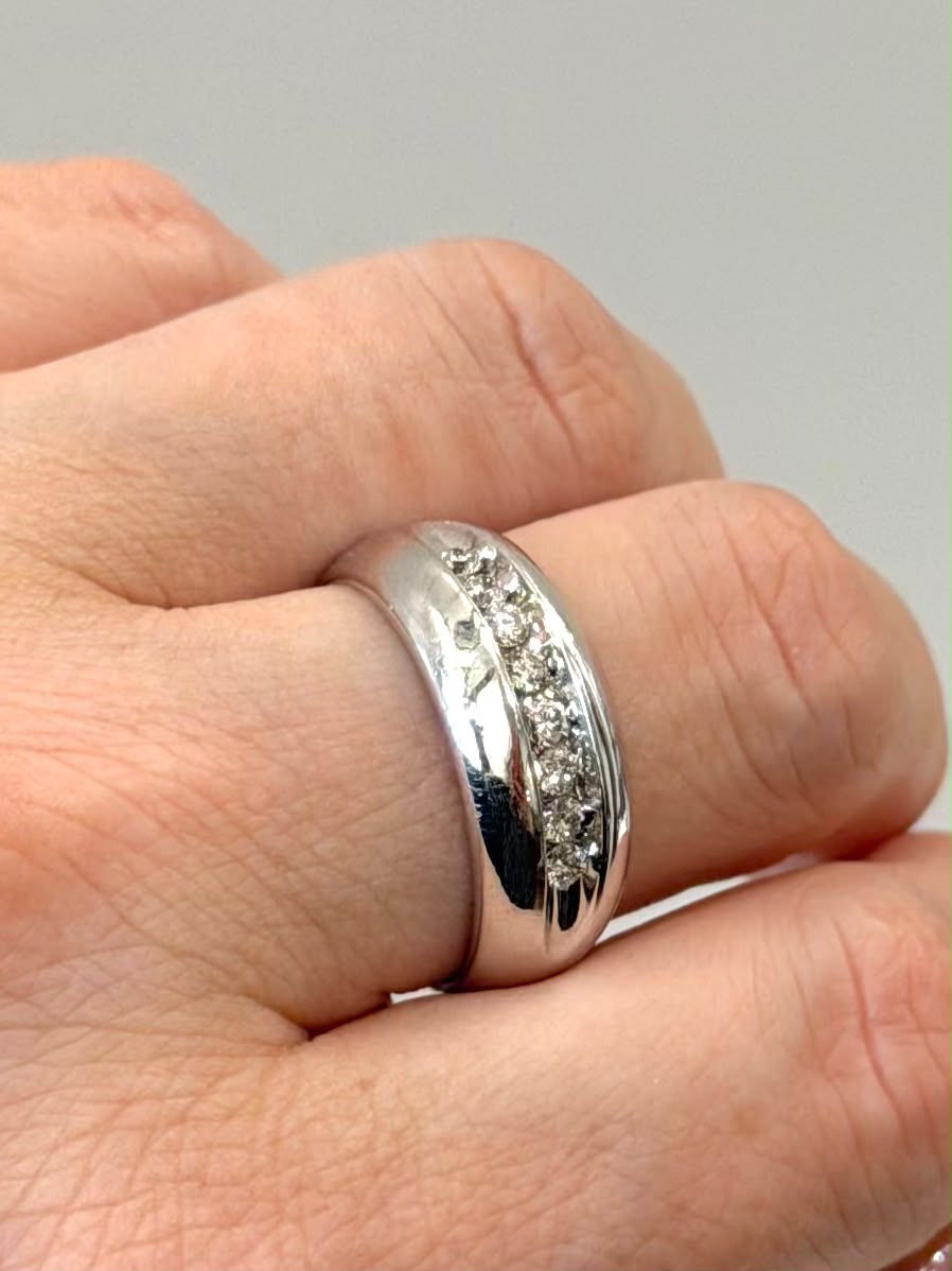 14K WHITE GOLD 1 CTW DIAMOND BAND RING