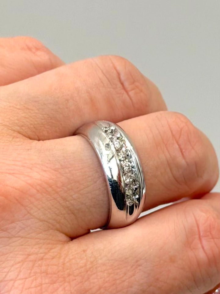 14K WHITE GOLD 1 CTW DIAMOND BAND RING