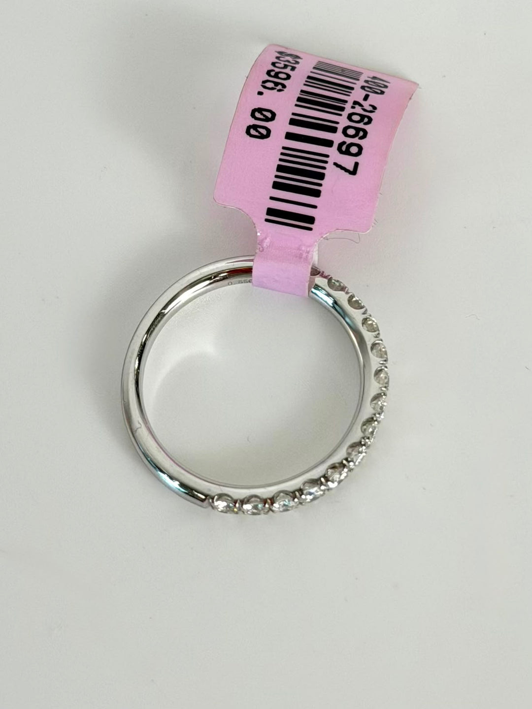 14K WHITE GOLD BAND DIAMOND RING