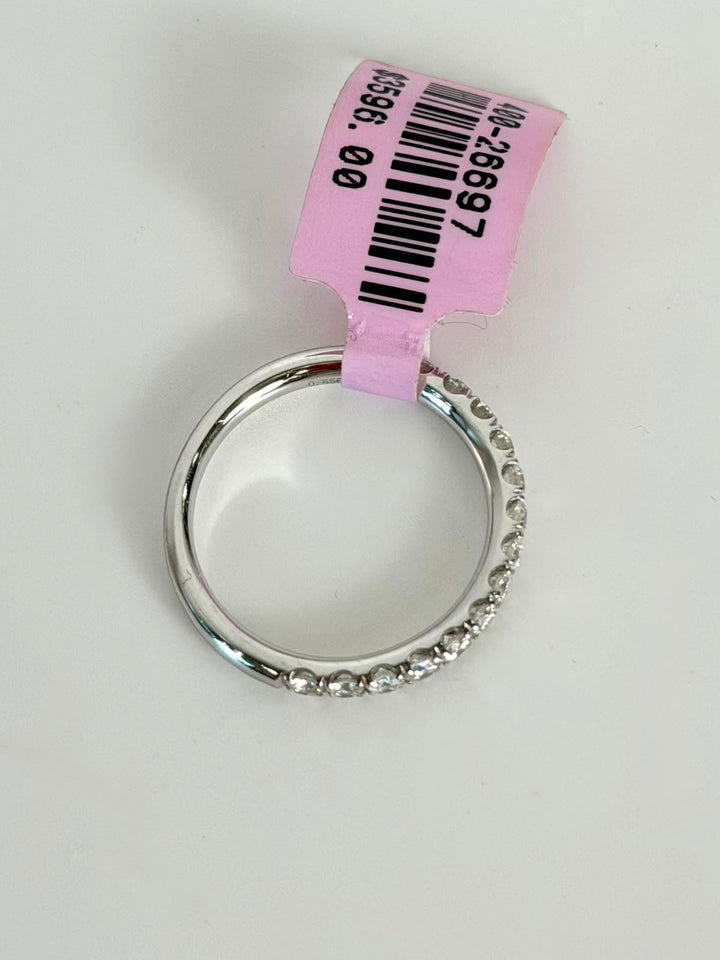 14K WHITE GOLD BAND DIAMOND RING