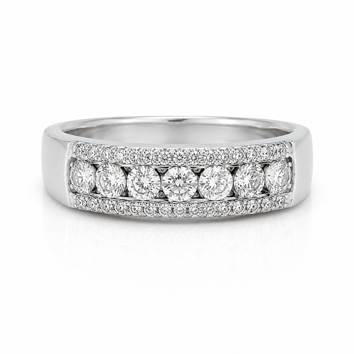 14K WHITE GOLD DIAMOND BAND RING