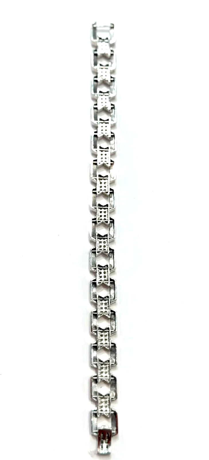 14K WHITE GOLD DIAMOND LINK BRACELET