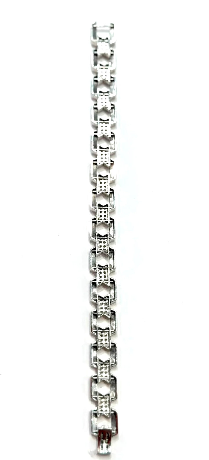 14K WHITE GOLD DIAMOND LINK BRACELET