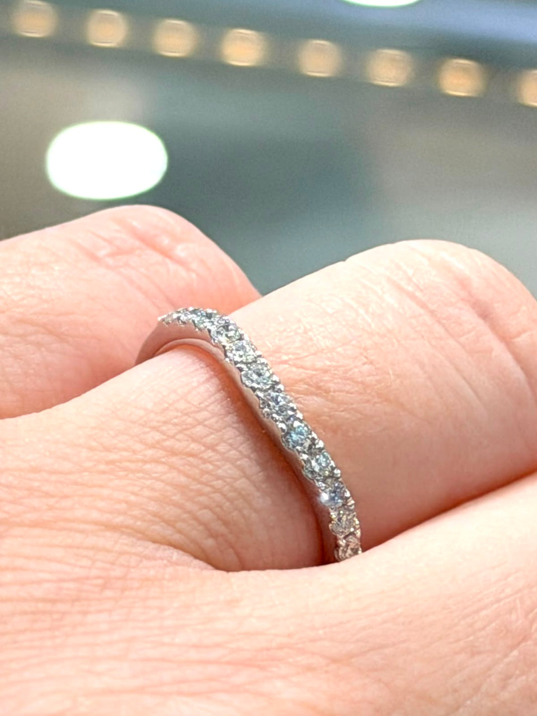14K WHITE GOLD DIAMOND WEDDING BAND RING