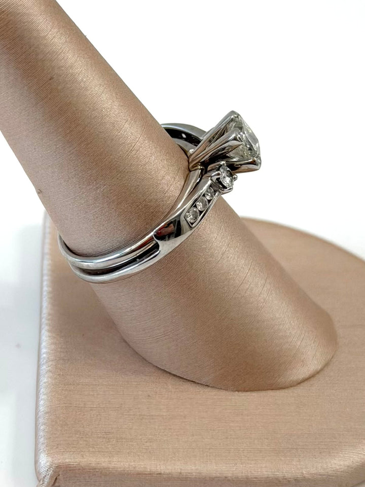 14K WHITE GOLD DIAMOND WEDDING RING SET