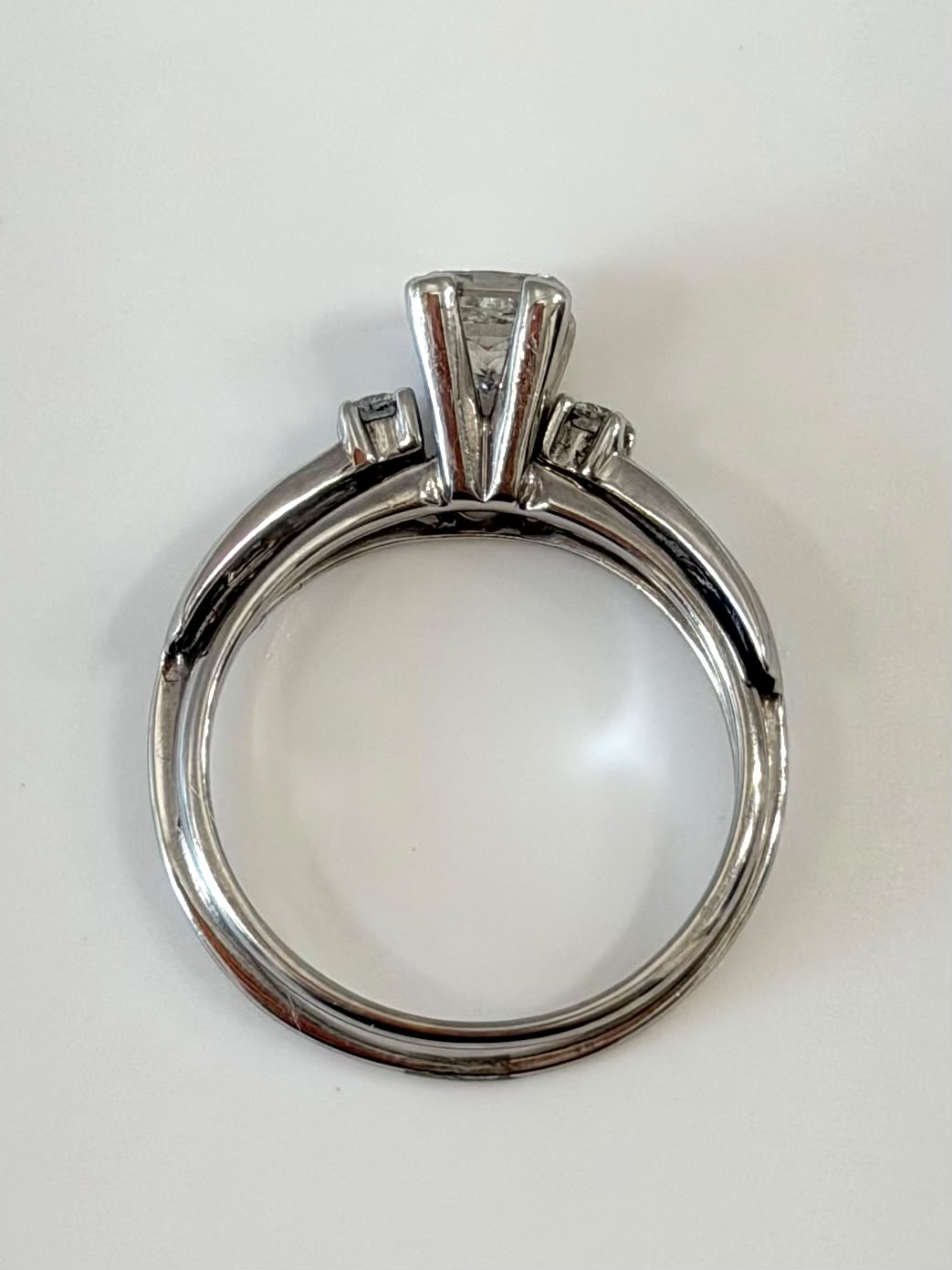 14K WHITE GOLD DIAMOND WEDDING RING SET