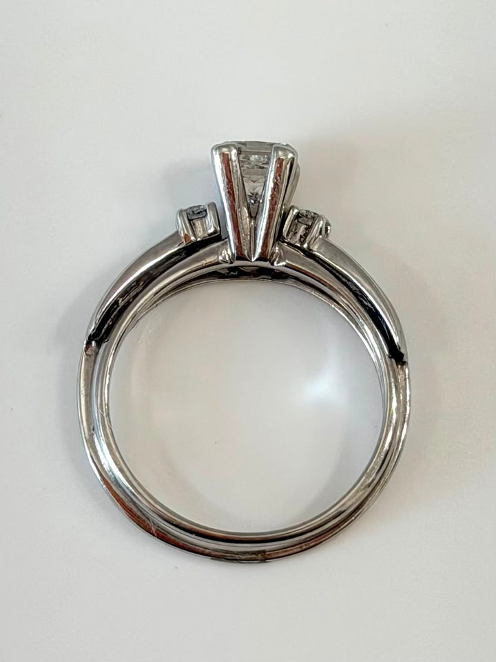 14K WHITE GOLD DIAMOND WEDDING RING SET