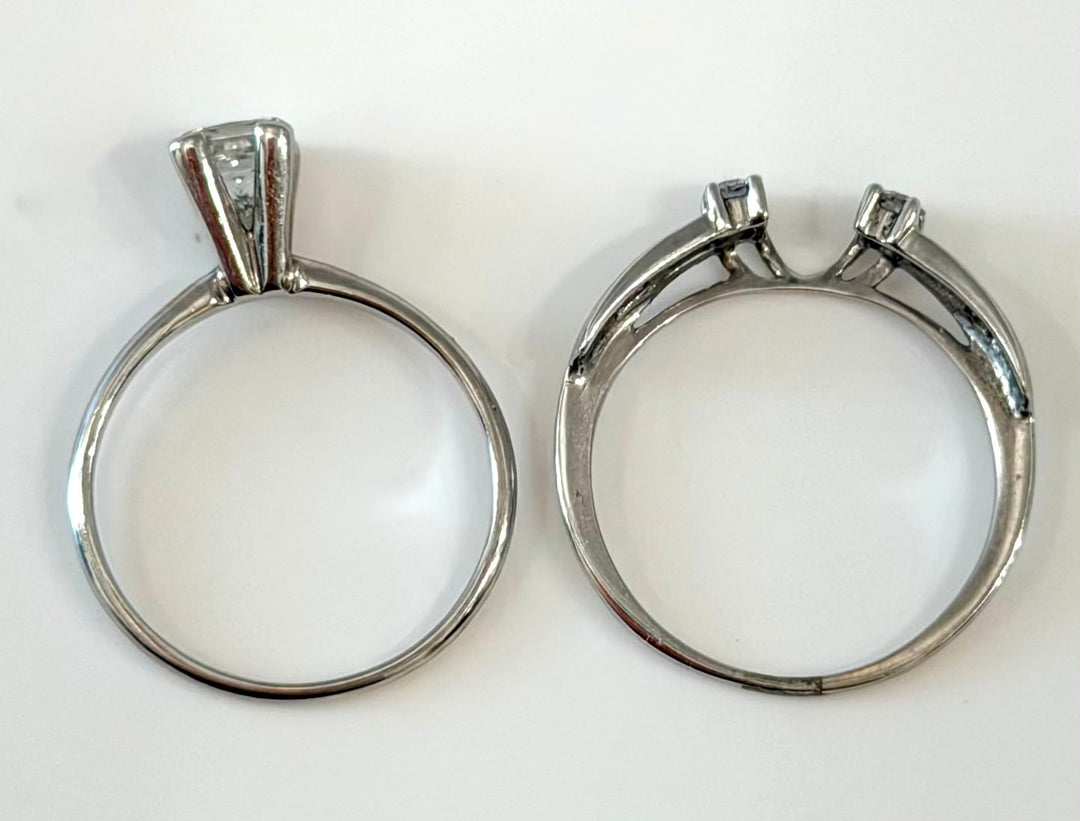 14K WHITE GOLD DIAMOND WEDDING RING SET