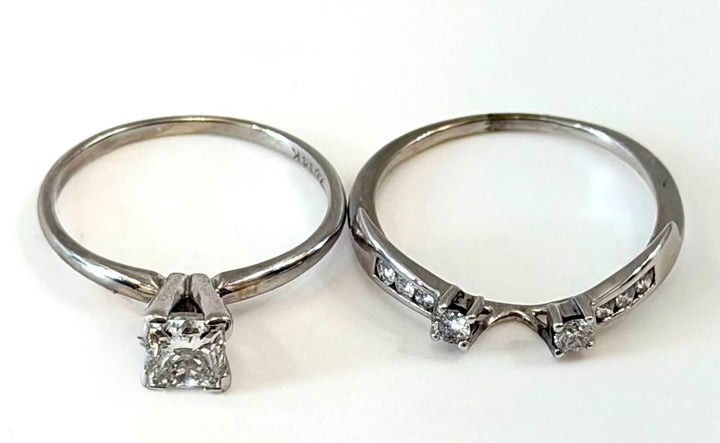 14K WHITE GOLD DIAMOND WEDDING RING SET