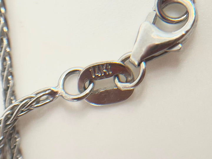 14K WHITE GOLD PAVE DIAMOND NAIL CROSS PENDANT NECKLACE