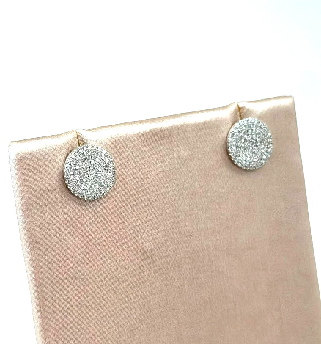 14K WHITE GOLD PAVE DIAMOND STUD EARRINGS