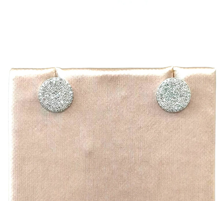 14K WHITE GOLD PAVE DIAMOND STUD EARRINGS