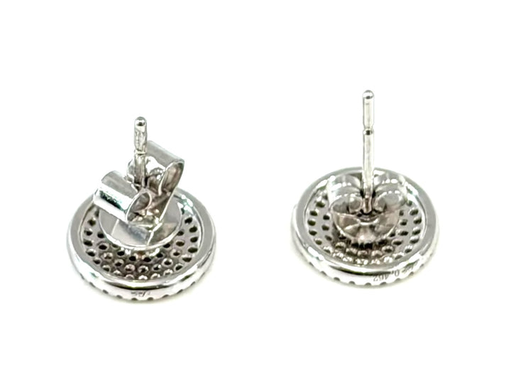 14K WHITE GOLD PAVE DIAMOND STUD EARRINGS