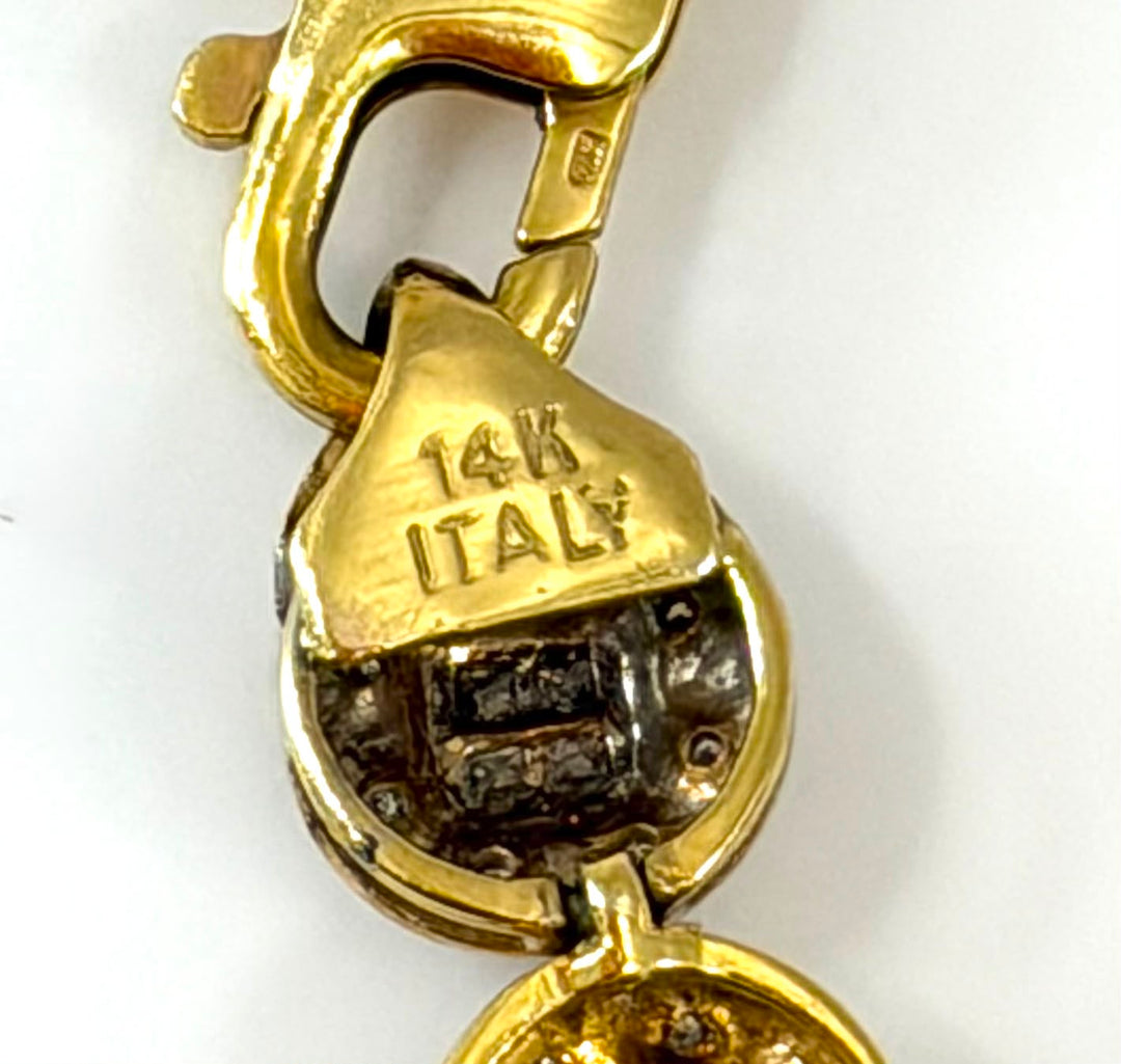14K YELLOW GOLD DIAMOND STATION NECKLACE