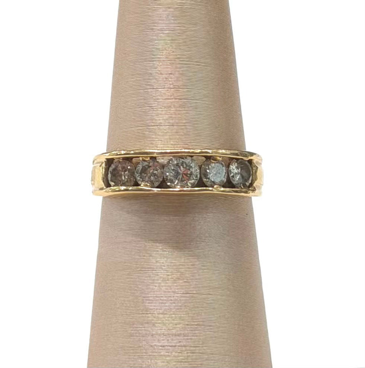 14K YELLOW GOLD DIAMONG BAND RING
