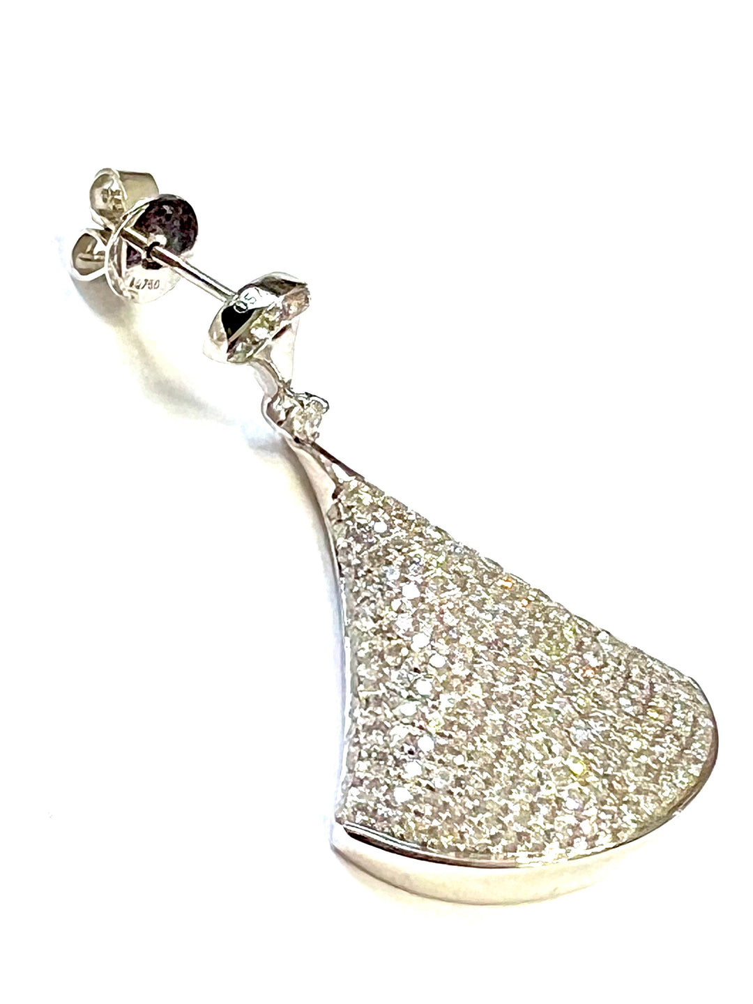 18K WHITE GOLD DIAMOND FANCY STATEMENT EARRINGS