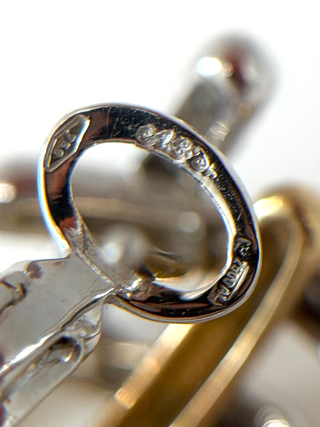18K TWO-TONE DIAMOND HOOP EARRINGS