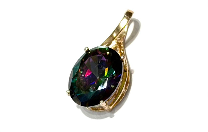 925 STERLING SILVER GOLD-TONE MYSTIC TOPAZ PENDANT