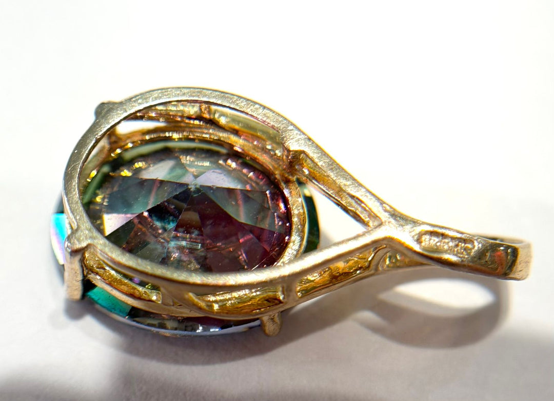 925 STERLING SILVER GOLD-TONE MYSTIC TOPAZ PENDANT