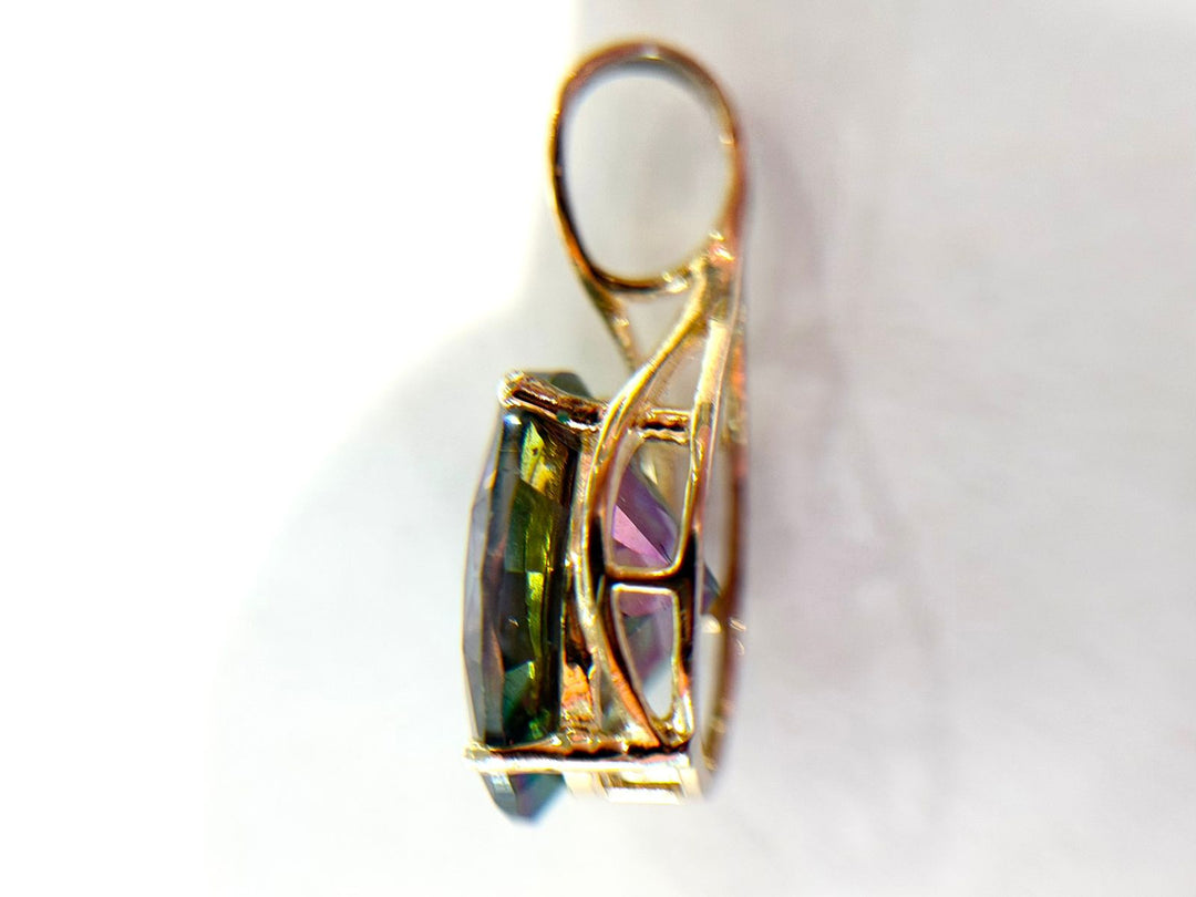 925 STERLING SILVER GOLD-TONE MYSTIC TOPAZ PENDANT