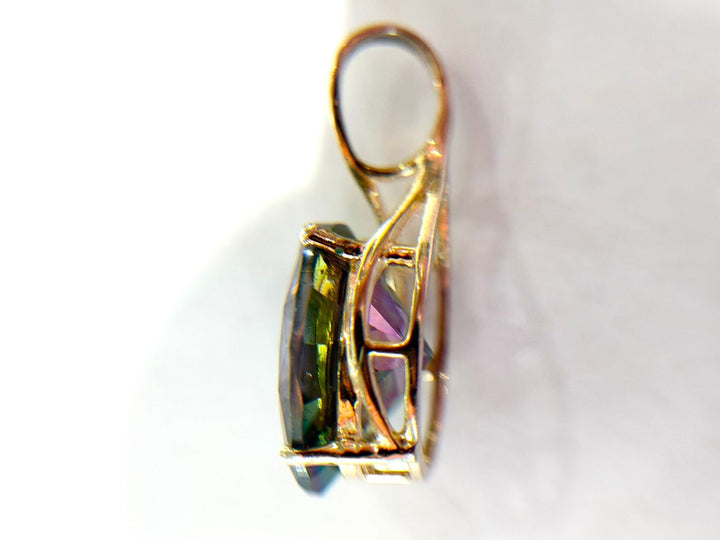 925 STERLING SILVER GOLD-TONE MYSTIC TOPAZ PENDANT