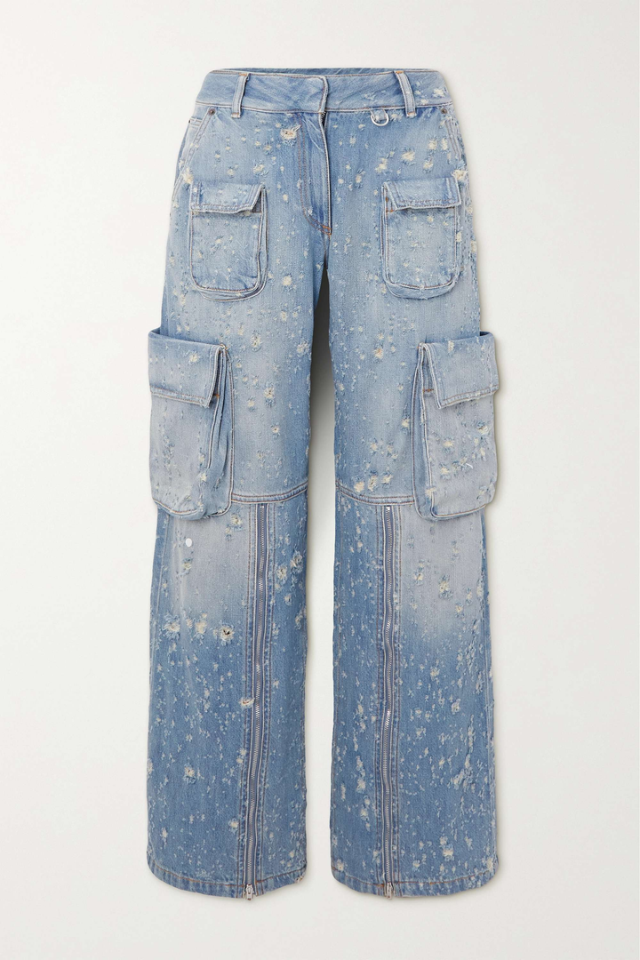 ACNE STUDIOS DISTRESSED BOYFRIEND CARGO JEANS