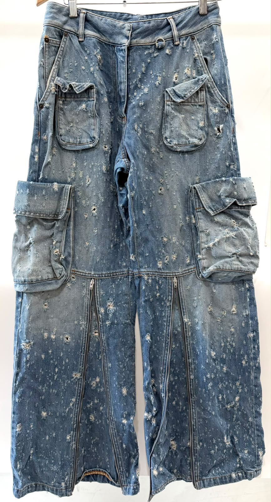 ACNE STUDIOS DISTRESSED BOYFRIEND CARGO JEANS